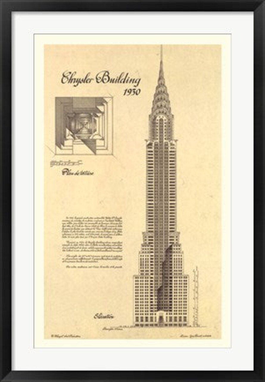 Framed Art Chrysler Building by Yves Poinsot: Modern Cityscape